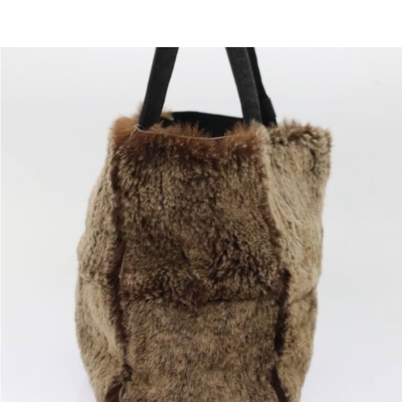 CHANEL FUR HANDBAG BROWN PREOWNED w/ Pouch - Picture 4 of 15